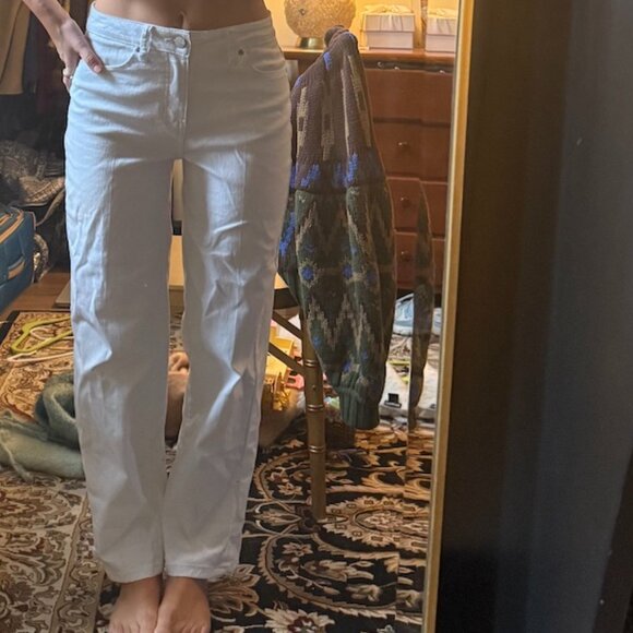 D. Jeans - White Recycled Twill High Waist Ankle Pants - Picture 2 of 4